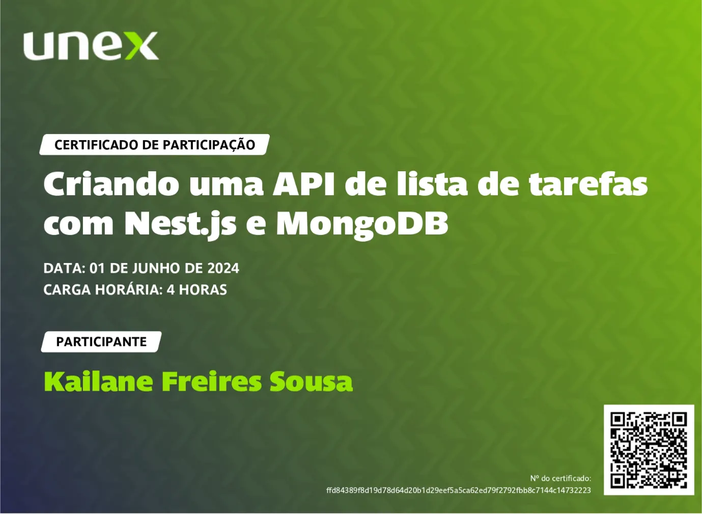 Certificado: Criando uma API