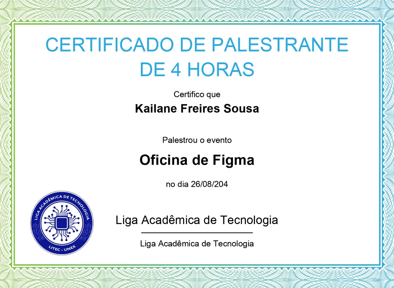 Certificado: Oficina de Figma — 2ª edição