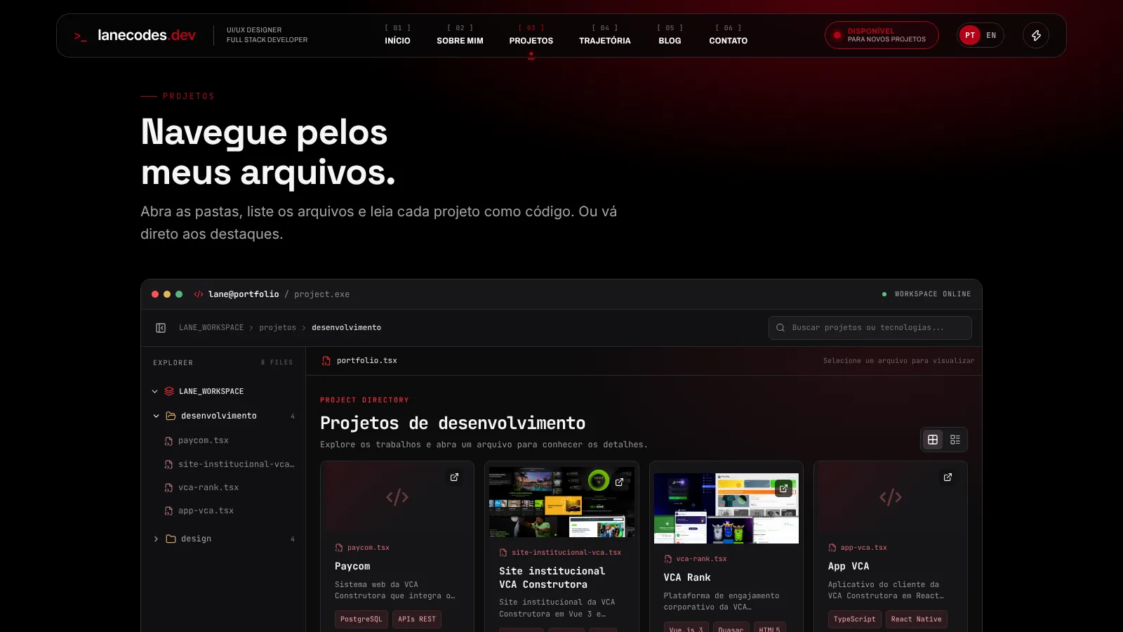 Projetos em formato de IDE